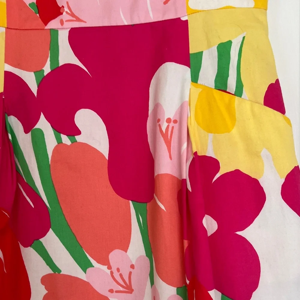 Lilly Pulitzer Strapless Flirty Floral Pattern Cotton Mini Dress With Pockets - Picture 7 of 15